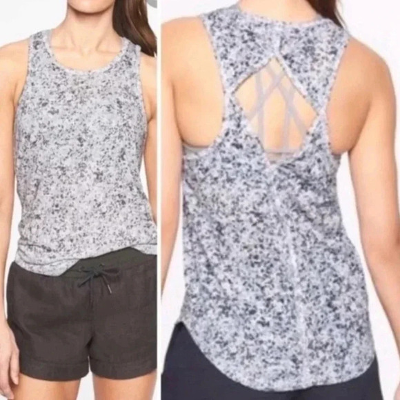Athleta Breezy Printed Cutout Tank Top Size Medium - Picture 1 of 7